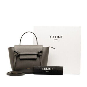 Celine Belt Bag Handbag Shoulder Gray Leather